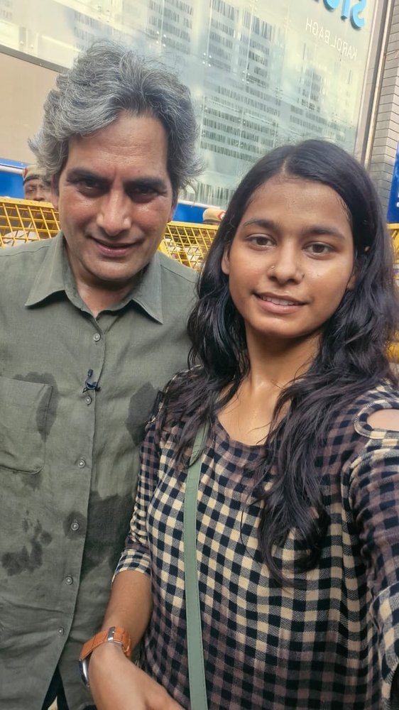 Anjali Priya with Sudhir Chaudhary